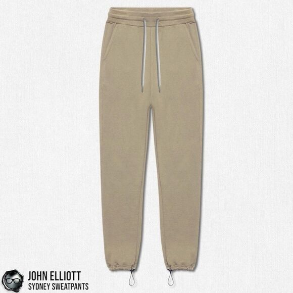 JOHN ELLIOTT SYDNEY JOGGER SWEATPANTS IN SHARK BEIGE MEN’S MEDIUM LUXURY PANTS - Picture 2 of 14